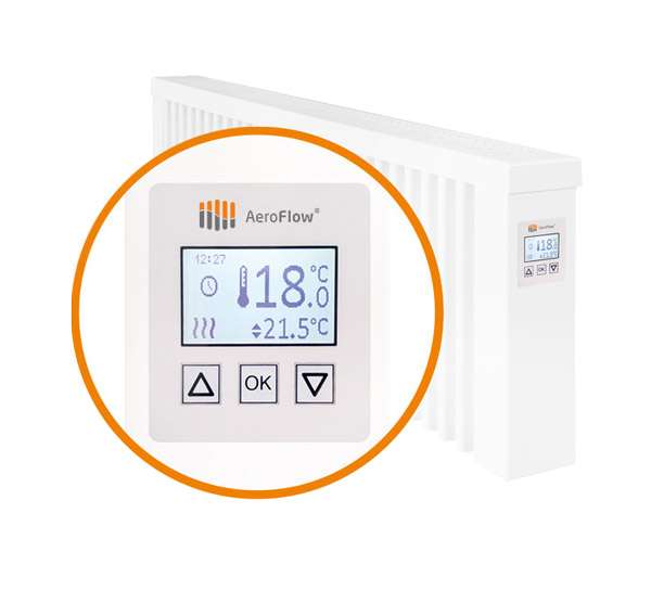 Aeroflow digitale thermostaat bediening