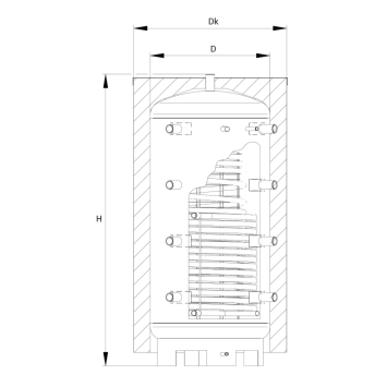 Warmwatertank PT 1000 CF ERP tekening